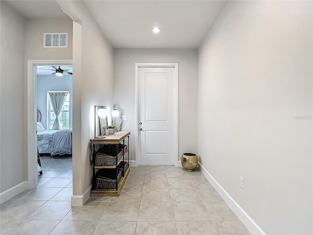 35428 Crescent Creek Dr, Zephyrhills, FL 33541 - hallway featuring baseboards and recessed lighting