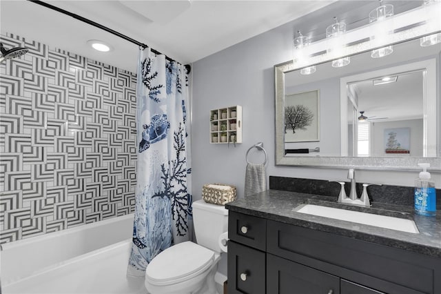 9495 Blind Pass Rd Unit 1103, St Pete Beach, FL 33706 - full bath featuring ceiling fan, vanity, and shower / bath combo