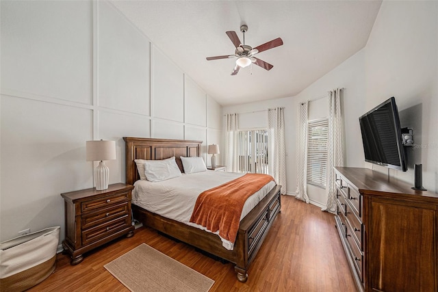3509 Williston Loop, Land O Lakes, FL 34639 - bedroom with lofted ceiling, wood finished floors, and ceiling fan