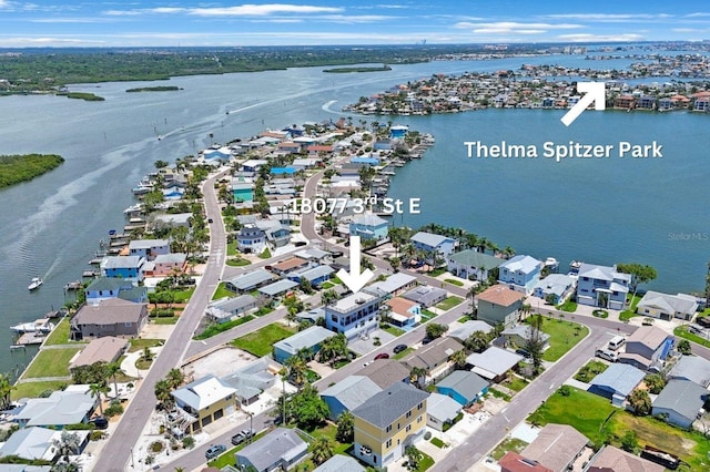 18077 3rd St E, Redington Shores, FL 33708 - aerial view of property's location featuring nearby suburban area and a nearby body of water