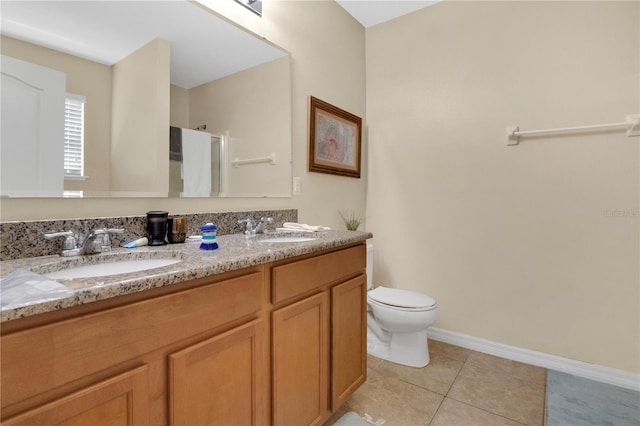 1037 Cypress Pointe Blvd, Davenport, FL 33896 - full bath featuring double vanity, tile patterned floors, and a shower