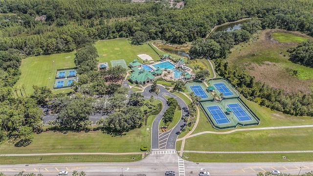 8118 Stone Path Way, Tampa, FL 33647 - aerial view of property's location featuring a heavily wooded area