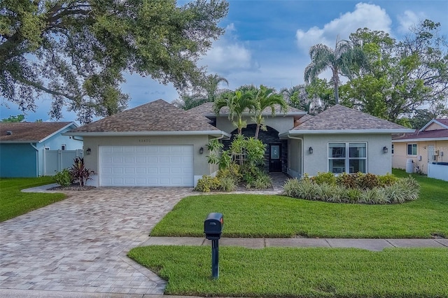 13425 San Rafael Dr, Largo, FL 33774 - ranch-style home featuring stucco siding, decorative driveway, and an attached garage