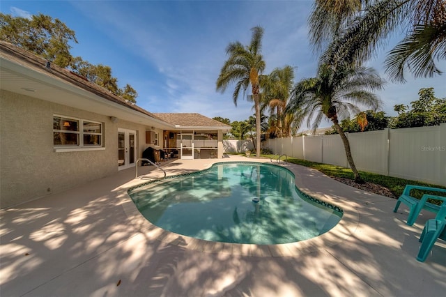 13425 San Rafael Dr, Largo, FL 33774 - view of pool with a patio, a fenced backyard, and french doors