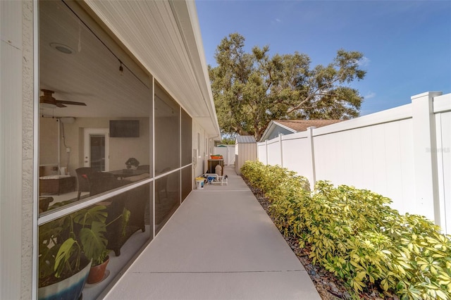 13425 San Rafael Dr, Largo, FL 33774 - fenced backyard with ceiling fan