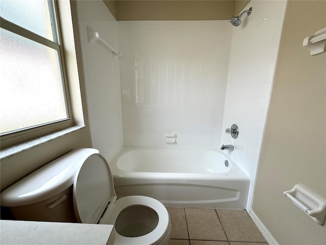 1235 Alpine Lake Dr, Brandon, FL 33511 - bathroom featuring washtub / shower combination and tile patterned flooring