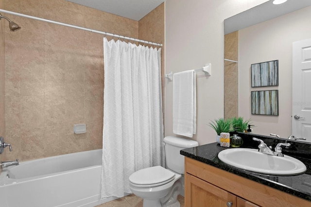 17735 Gulf Blvd Unit 502, Redington Shores, FL 33708 - full bathroom featuring vanity, shower / tub combo with curtain, and tile patterned floors