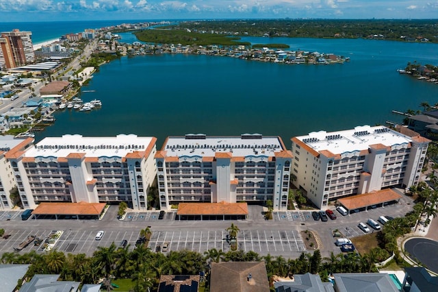 17735 Gulf Blvd Unit 502, Redington Shores, FL 33708 - drone / aerial view of a large body of water and apartment complex / building