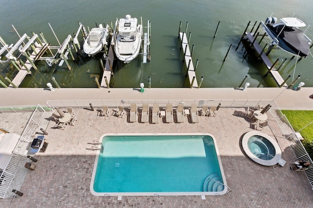 17735 Gulf Blvd Unit 502, Redington Shores, FL 33708 - bird's eye view of a pool and a nearby body of water