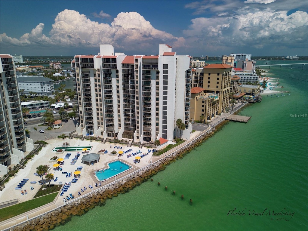 450 S Gulfview Blvd Unit 1603, Clearwater, FL 33767 - bird's eye view of a nearby body of water and apartment complex