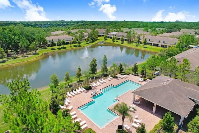 9826 Hound Chase Dr, Gibsonton, FL 33534 - drone / aerial view of a pool area and a nearby body of water