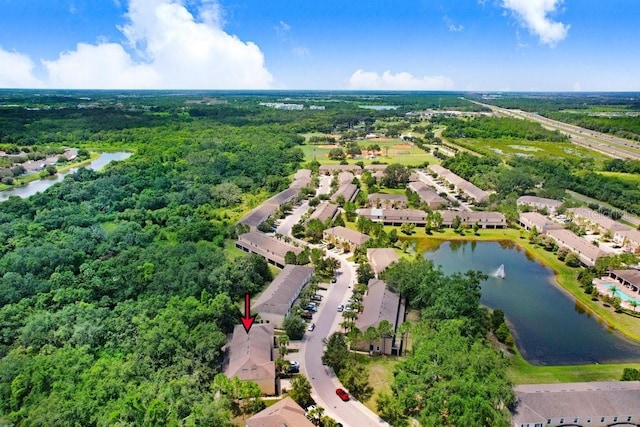 9826 Hound Chase Dr, Gibsonton, FL 33534 - drone / aerial view of a nearby body of water and a heavily wooded area