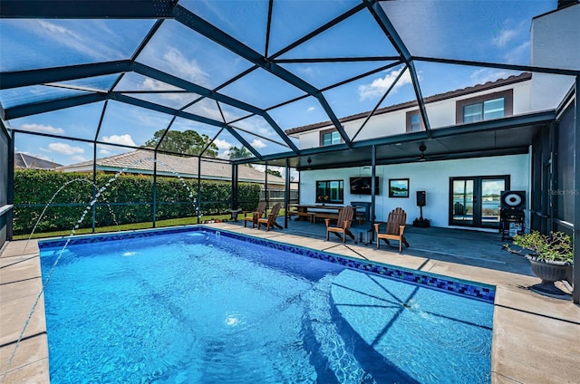10866 Harborside Dr, Largo, FL 33773 - outdoor pool with french doors and a patio area