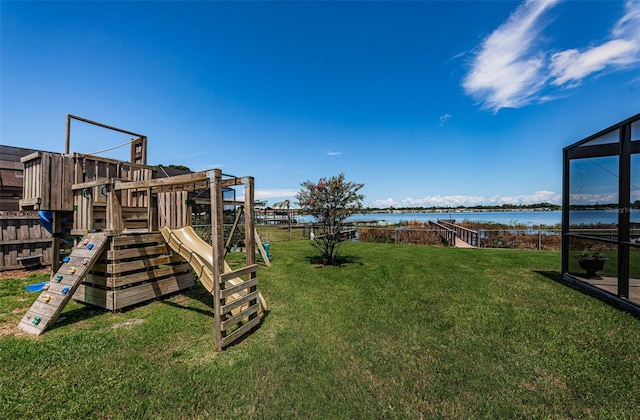 10866 Harborside Dr, Largo, FL 33773 - view of yard featuring a water view and a playground