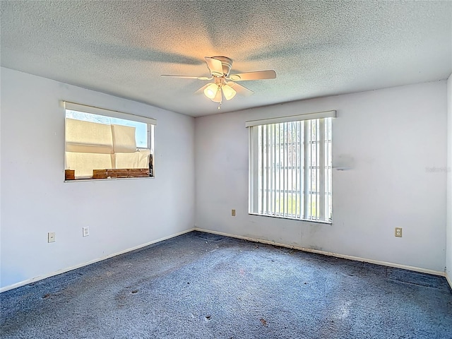 6250 7th Ave, New Port Richey, FL 34653 - carpeted spare room featuring plenty of natural light, a ceiling fan, and a textured ceiling