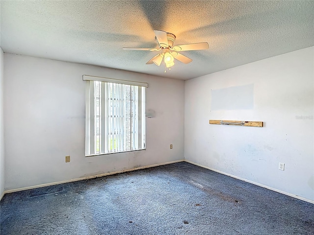 6250 7th Ave, New Port Richey, FL 34653 - carpeted empty room featuring a ceiling fan and a textured ceiling