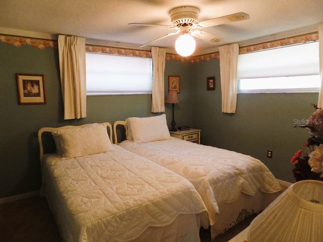7534 Betula Dr, New Port Richey, FL 34653 - bedroom with multiple windows and ceiling fan