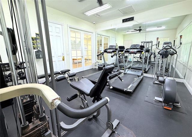 6448 Cypressdale Dr Unit 101, Riverview, FL 33578 - gym with a ceiling fan
