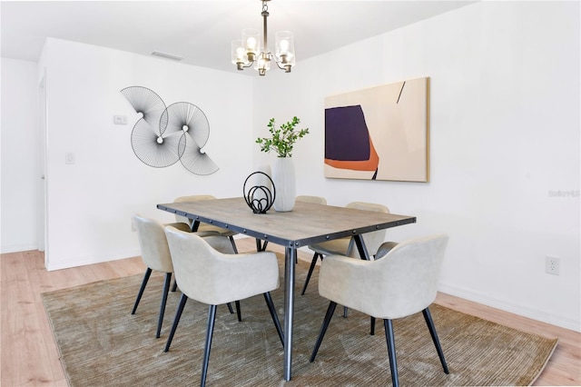 13344 Sorrento Dr, Largo, FL 33774 - dining area with light wood-type flooring and a chandelier