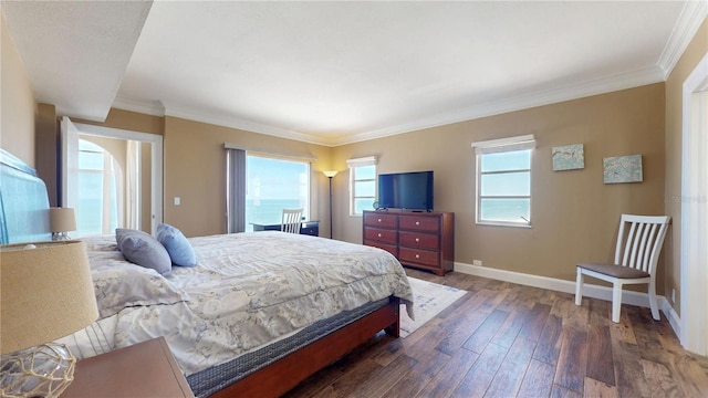 4950 Gulf Blvd Unit 1006, St Pete Beach, FL 33706 - bedroom featuring hardwood / wood-style flooring and ornamental molding
