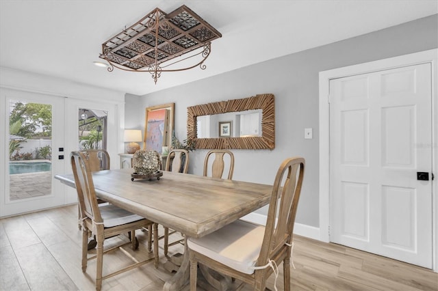 2009 Woodward Ave, Dunedin, FL 34698 - dining room featuring light wood finished floors, french doors, and recessed lighting