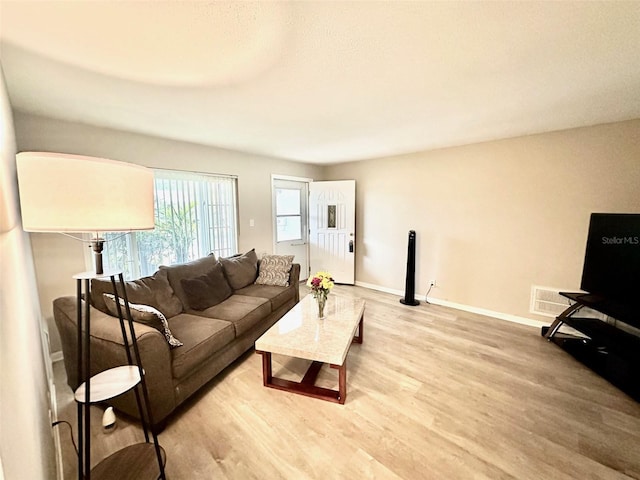 9830 44th Way N, Pinellas Park, FL 33782 - living room featuring light wood-style floors and baseboards