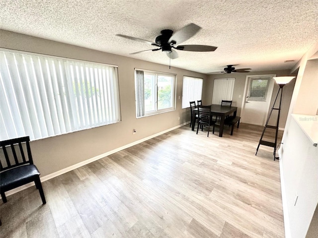 9830 44th Way N, Pinellas Park, FL 33782 - dining space with ceiling fan, light wood finished floors, and a textured ceiling