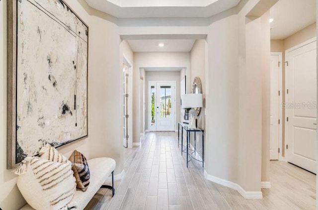2257 Cypress Creek St, Auburndale, FL 33823 - hallway with light wood finished floors and recessed lighting