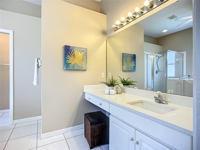 9803 Ocasta St, Riverview, FL 33569 - full bath featuring tile patterned flooring, a stall shower, and vanity