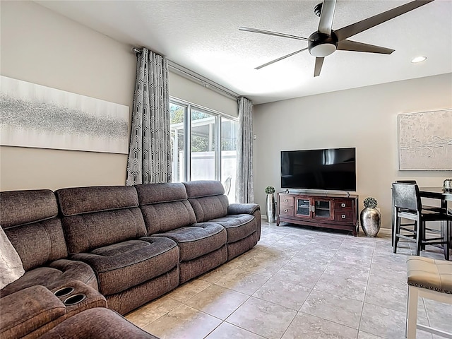 7133 Summer Holly Pl, Riverview, FL 33578 - living room with ceiling fan and tile patterned floors