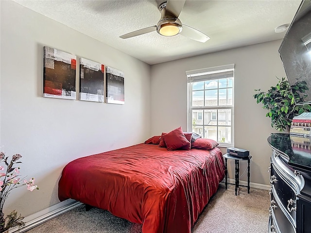 7133 Summer Holly Pl, Riverview, FL 33578 - bedroom with carpet floors, a textured ceiling, and ceiling fan