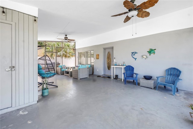 360 71st Ave, St Pete Beach, FL 33706 - view of patio / terrace featuring ceiling fan and outdoor lounge area