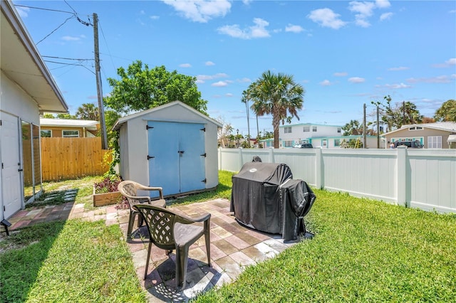 360 71st Ave, St Pete Beach, FL 33706 - fenced backyard featuring a shed and a patio
