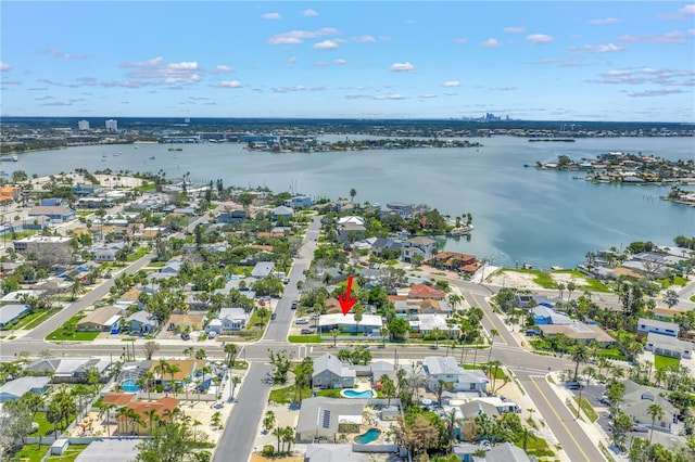 360 71st Ave, St Pete Beach, FL 33706 - aerial view of property and surrounding area with nearby suburban area
