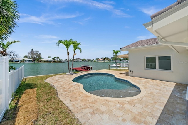 600 115th Ave, Treasure Island, FL 33706 - swimming pool with a water view, a patio, and a dock
