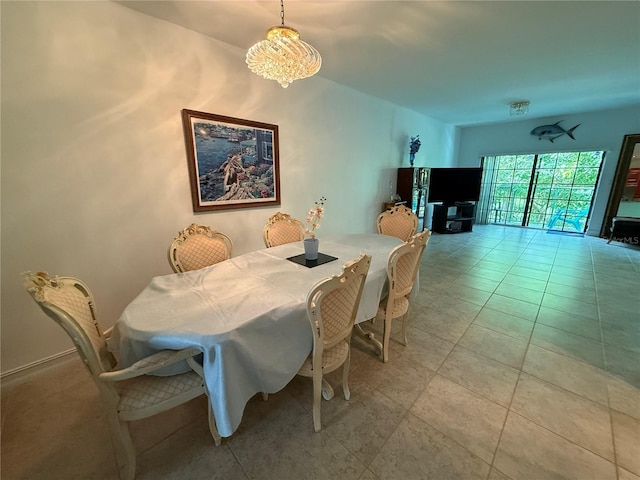 2924 Hidden Harbour Ct, Fort Lauderdale, FL 33312 - dining room with a chandelier and tile patterned floors