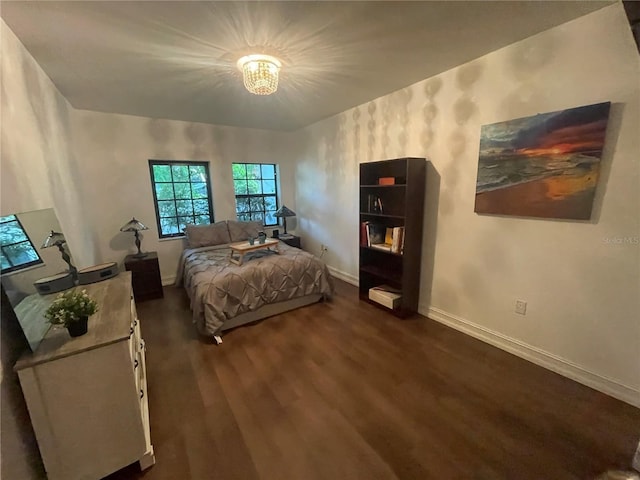 2924 Hidden Harbour Ct, Fort Lauderdale, FL 33312 - bedroom with dark wood-type flooring and a chandelier