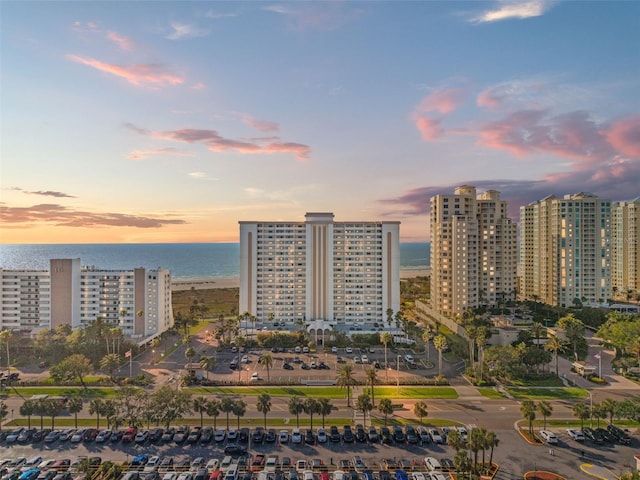 1230 Gulf Blvd Unit 1406, Clearwater Beach, FL 33767 - aerial view at dusk of a water view and a view of city