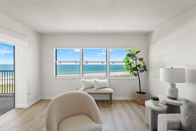 1230 Gulf Blvd Unit 1406, Clearwater Beach, FL 33767 - living area featuring light wood-style floors and a water view