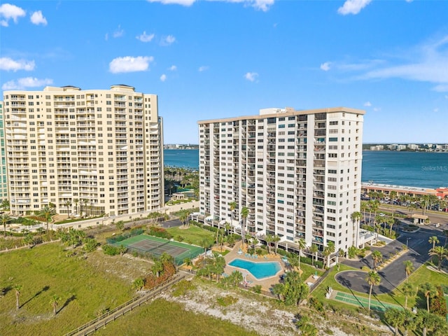 1230 Gulf Blvd Unit 1406, Clearwater Beach, FL 33767 - view of apartment building / complex featuring a water view