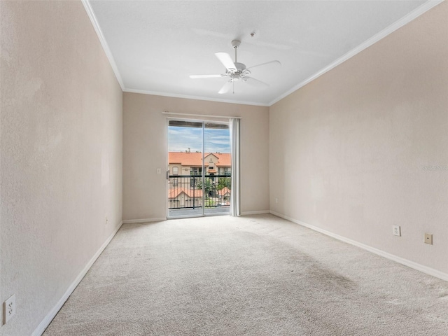 18107 Peregrines Perch Pl Unit 6302, Lutz, FL 33558 - unfurnished room featuring ornamental molding, a ceiling fan, and carpet flooring
