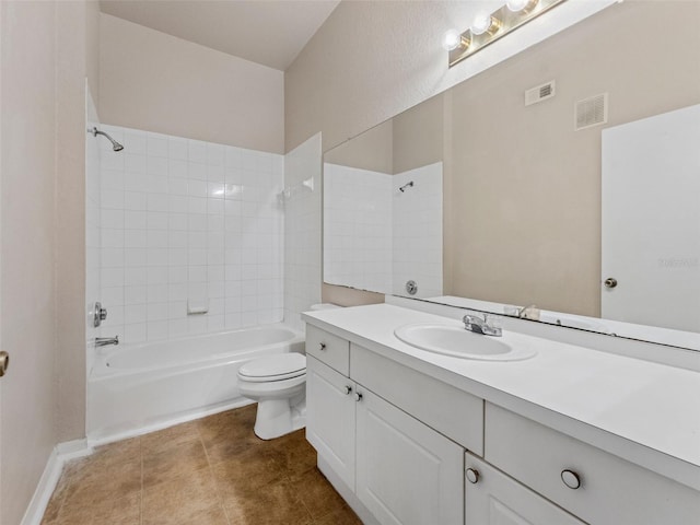 18107 Peregrines Perch Pl Unit 6302, Lutz, FL 33558 - full bath with washtub / shower combination, vanity, and tile patterned floors