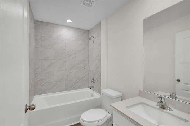 7504 SW 128th St, Ocala, FL 34473 - full bathroom featuring vanity, washtub / shower combination, and recessed lighting