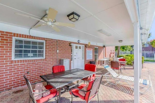 view of patio / terrace with ceiling fan