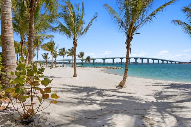 property view of water with a view of the beach