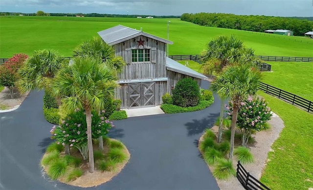 bird's eye view featuring a rural view