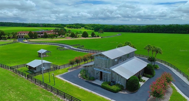 bird's eye view featuring a rural view