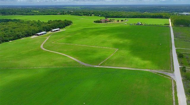 aerial view with a rural view