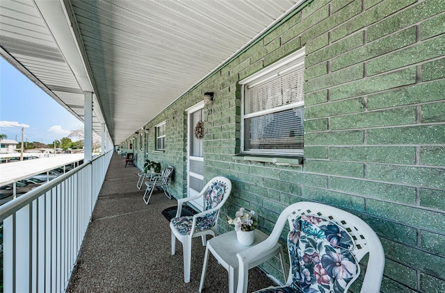 view of patio with a balcony