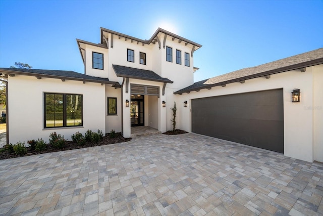 view of front of house with a garage